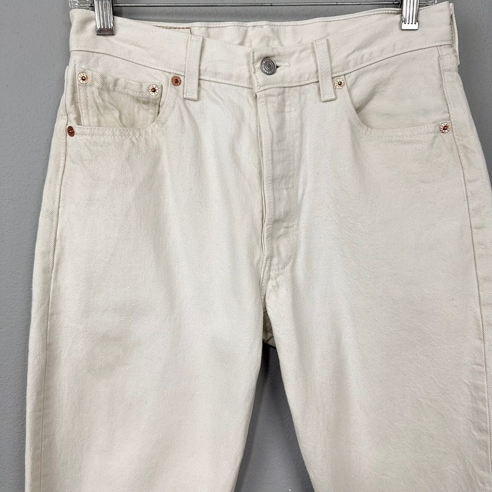 Levi's 501 Jeans Mens 30x32 Ivory Vintage 90s Made in USA Straight Leg Denim - Picture 10 of 12